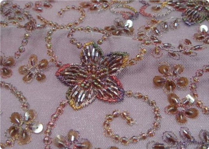 Luxury 100 Polyester Embroidered Home Decor Fabric 140gsm