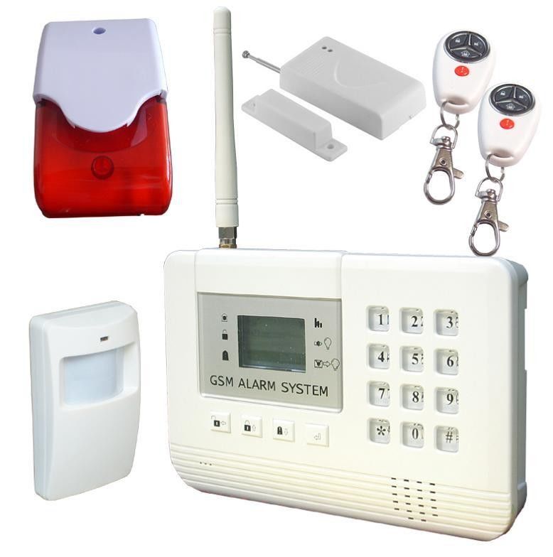 Dual network Wireless GSM home alarm system,  4 wired zones