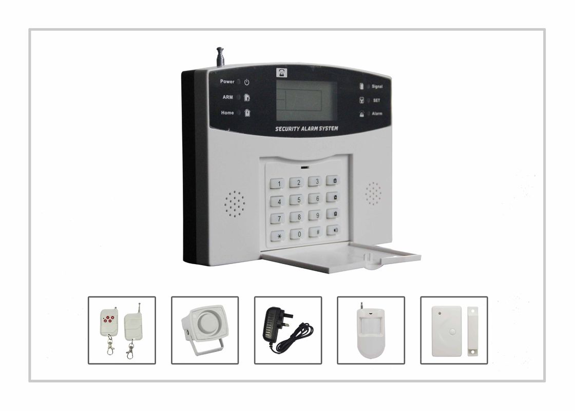 Dc 12v / 1a  5 Wireless Remote Control Lcd Security Alarm System With Led Display LYD-112L
