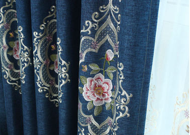 Modern Blue / Green Embroidered Fabrics Garment Cloth Material