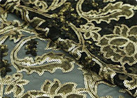 Luxury 100% Polyester Embroidered Home Decor Fabric 100-140gsm