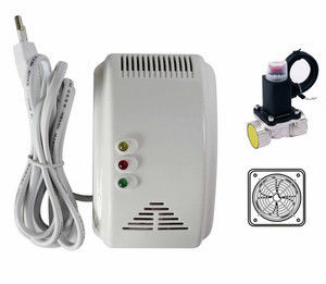 CE Semiconductor Gas Detector Alarm Sound / Flash Alarm With Shut-off Valve, Fan