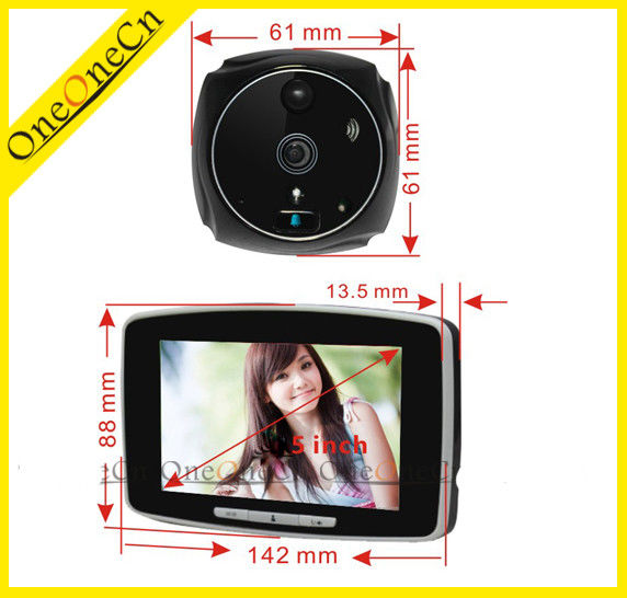 Infrared LED Intelligent Door Peephole Viewer With 5&quot; Touch Screen