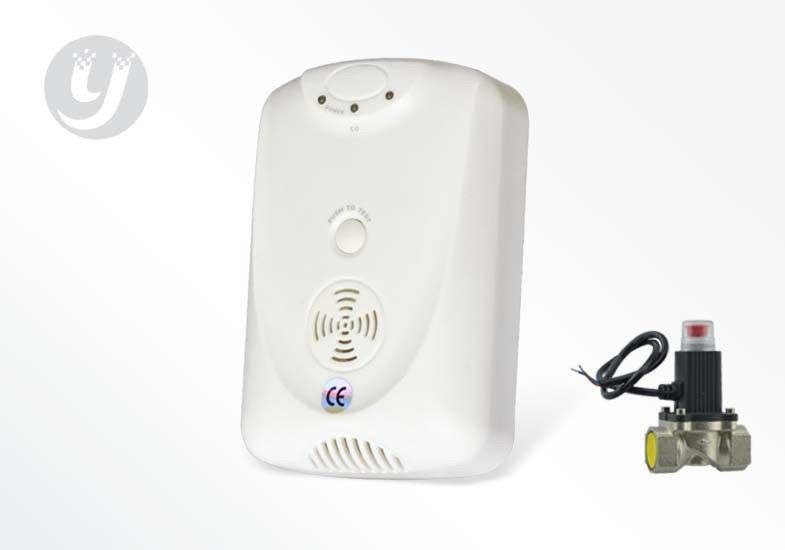 CO Gas Detector Alarm AC 240V 60Hz Semiconductor Gas Sensor With Shut Off Valve