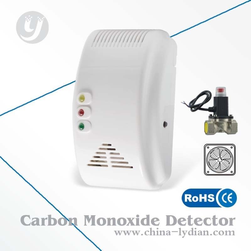 CE Semiconductor Gas Detector Alarm Sound / Flash Alarm With Shut-off Valve, Fan