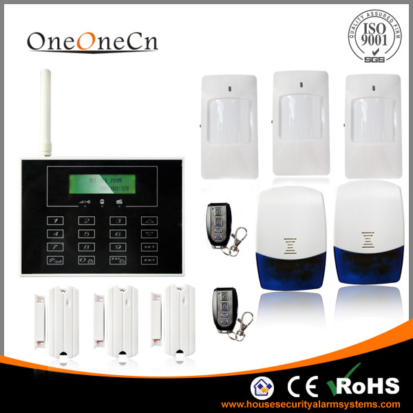 Black GSM LCD touch screen Wireless Security Alarm System with APP for house