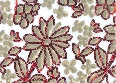 Luxury 100% Polyester Embroidered Home Decor Fabric 100-140gsm
